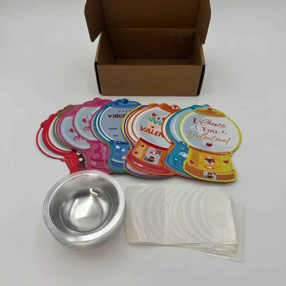 Lettry 45 Pack Valentine's Day Bubble Gum Machine Cards NIB